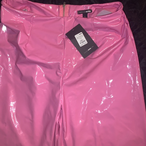 Sexy High Rise Pink Vinyl/Latex Pants - Picture 7 of 7